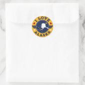 I Love Alaska State Map and Flag Ronde Sticker (Tas)