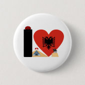 I LOVE ALBANIA - For real Albanians! Ronde Button 5,7 Cm (Voorkant)