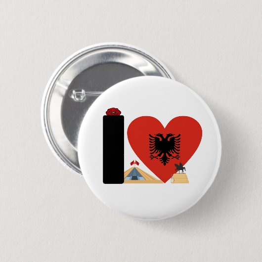 I LOVE ALBANIA - For real Albanians! Ronde Button 5,7 Cm (Voorkant /achterkant)