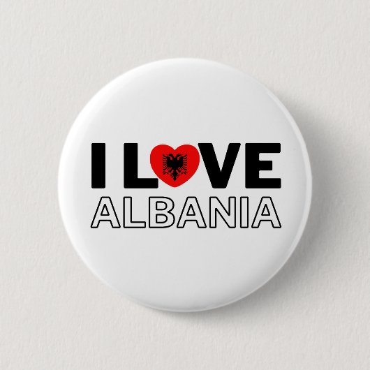 I LOVE ALBANIA - For real Albanians! Ronde Button 5,7 Cm (Voorkant)