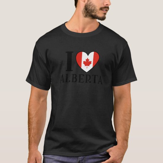 I Love Alberta Canada Heart Flag  1 T-shirt (Voorkant)