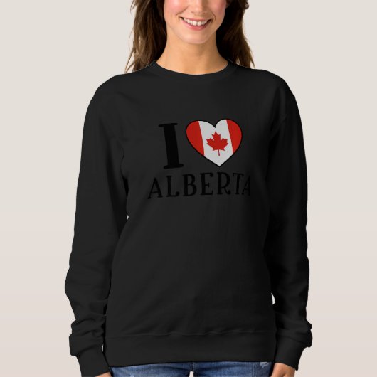 I Love Alberta Canada Heart Flag  1 Trui (Voorkant)