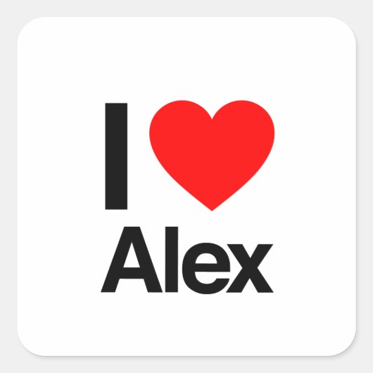 i love alex vierkante sticker (Voorkant)