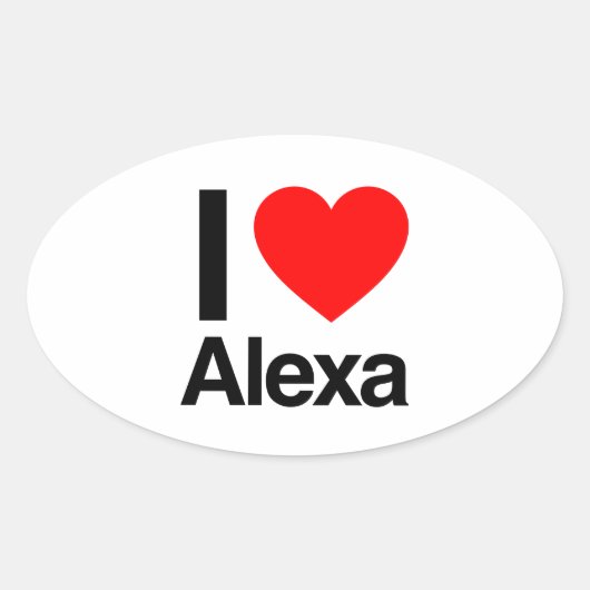 i love alexa ovale sticker (Voorkant)