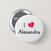 I Love Alexandria Ronde Button 5,7 Cm (Voorkant /achterkant)