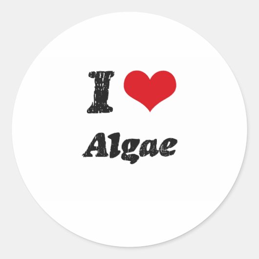 I Love Algae Ronde Sticker (Voorkant)