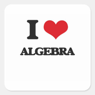 I Love Algebra Vierkante Sticker