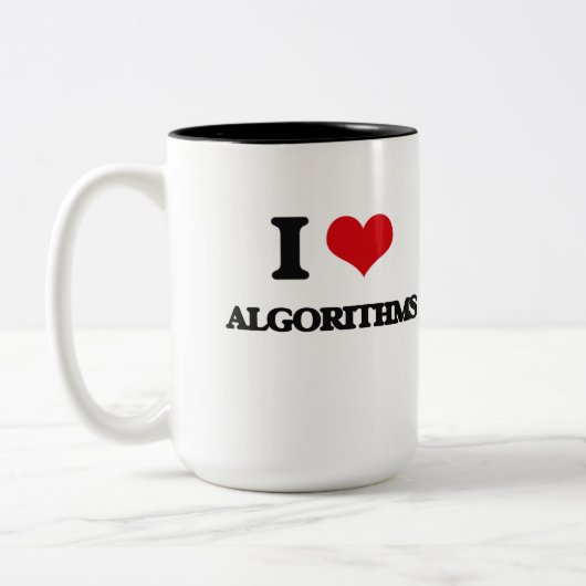I Love Algoritmes Tweekleurige Koffiemok (Links)
