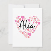 I love Alia - hearts for Alia Bedankkaart (Voorkant)
