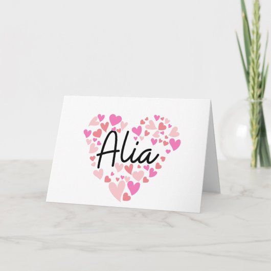 I love Alia - hearts for Alia Notitiekaartje (Voorkant)