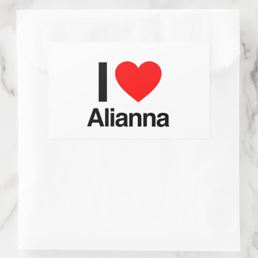 i love alianna rechthoekige sticker (Tas)