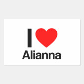 i love alianna rechthoekige sticker (Voorkant)