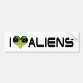 I Love Aliens Bumpersticker (Voorkant)