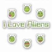 I Love Aliens Sticker (Voorkant)