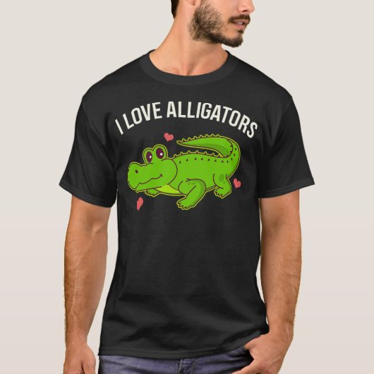 I Love Alligators Cute Alligator T-shirt (Voorkant)
