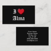 I Love Alma Visitekaartje (Voorkant / Achterkant)
