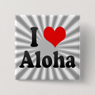 I Love Aloha, Verenigde Staten Vierkante Button 5,1 Cm