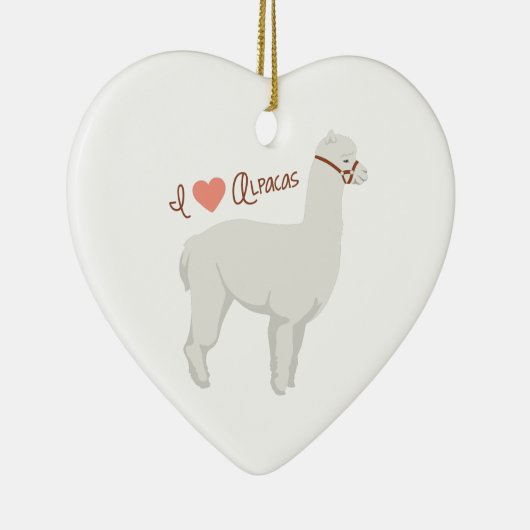 I Love Alpacas Keramisch Ornament (Rechts)