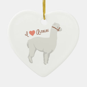 I Love Alpacas Keramisch Ornament