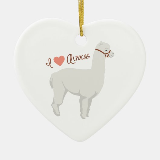I Love Alpacas Keramisch Ornament (Voorkant)