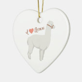 I Love Alpacas Keramisch Ornament (Links)