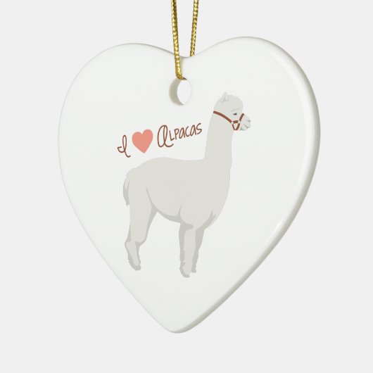 I Love Alpacas Keramisch Ornament (Links)