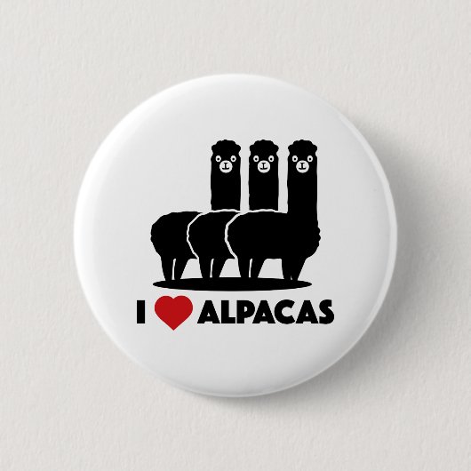 I Love Alpacas Ronde Button 5,7 Cm (Voorkant)