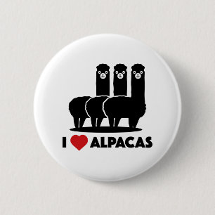 I Love Alpacas Ronde Button 5,7 Cm