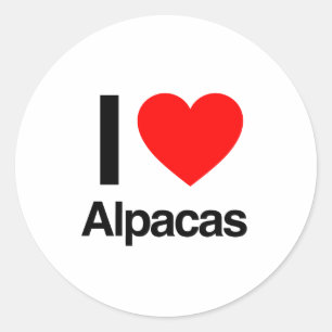 i love alpacas ronde sticker