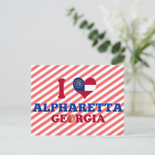 I Love Alpharetta, Georgia Briefkaart (Staand voorkant)