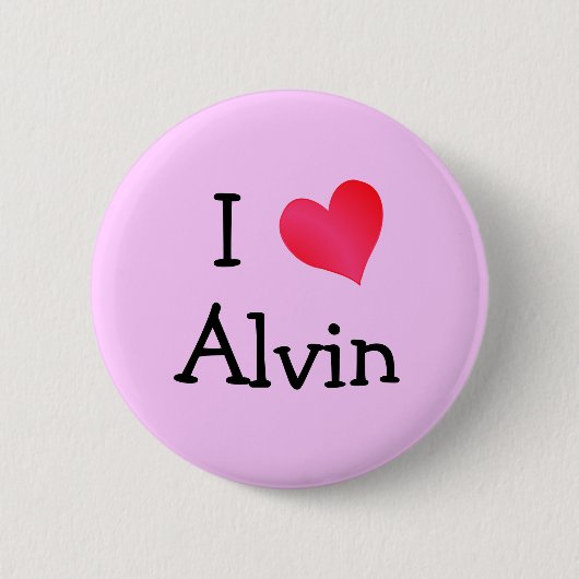 I Love Alvin Ronde Button 5,7 Cm (Voorkant)