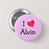 I Love Alvin Ronde Button 5,7 Cm (Voorkant /achterkant)