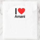 i love amani ovale sticker (Tas)