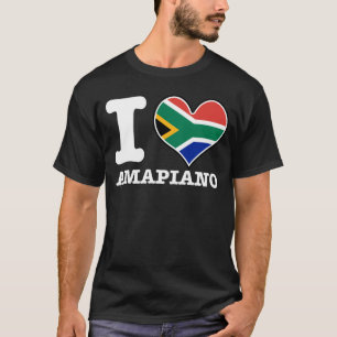 I Love Amapiano South African Flag DJ Design T-shirt