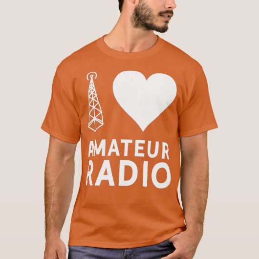 I Love Amateur Radio Ham Service Operator T-shirt (Voorkant)