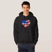 I Love America  Distressed USA flag heart Hoodie (Voorkant volledig)