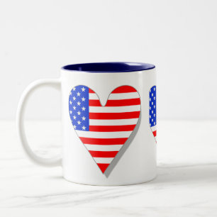 I Love America Heart Flag Mok