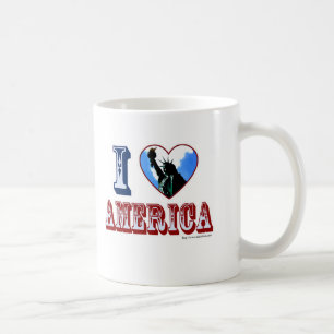 I Love America Heart Liberty Logo Art Fun Koffiemok