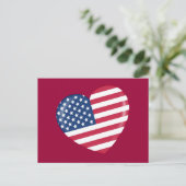 I Love America - Heart of Patriotic American Briefkaart (Staand voorkant)