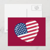 I Love America - Heart of Patriotic American Briefkaart (Voorkant / Achterkant)