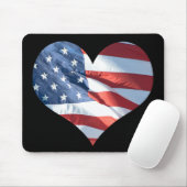 I Love America - Heart Shaped American Flag Muismat (Met muis)