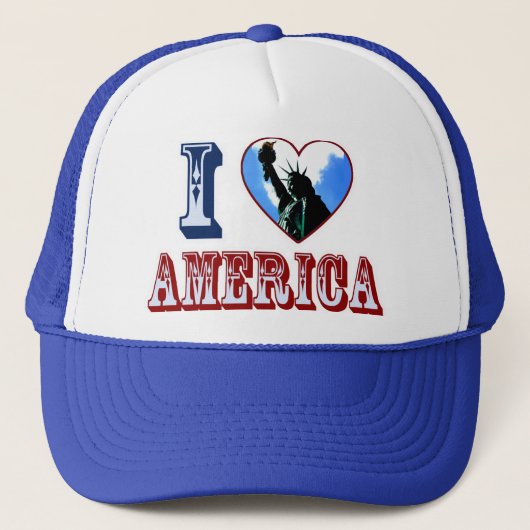 I Love America Liberty Heart Logo Trucker Pet (Voorkant)
