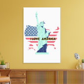 I Love America – Liberty & Pride T-shirt Canvas Afdruk (Insitu (Woonkamer))