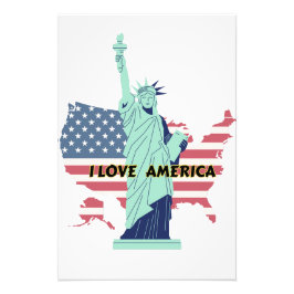 I Love America – Liberty & Pride T-shirt Foto Afdruk