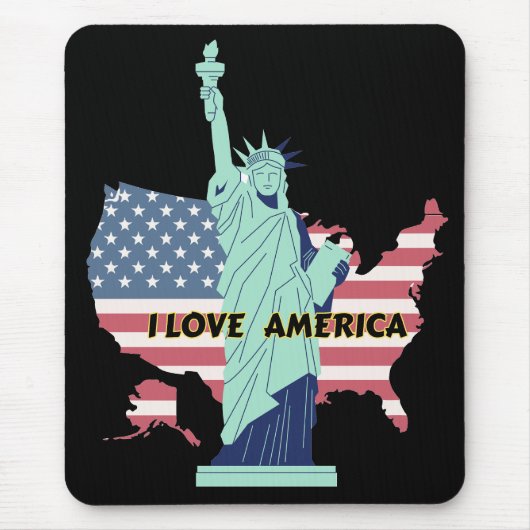 I Love America – Liberty & Pride T-shirt Muismat (Voorkant)