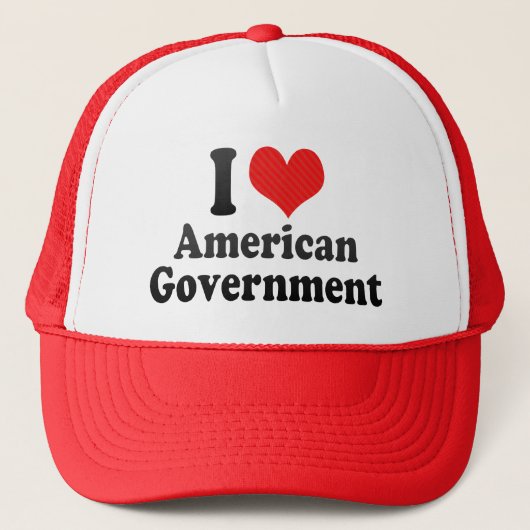 I Love American Government Trucker Pet (Voorkant)