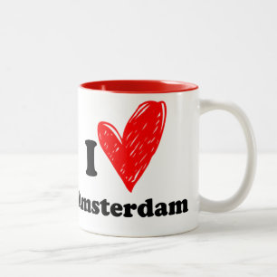 I love Amsterdam Tweekleurige Koffiemok