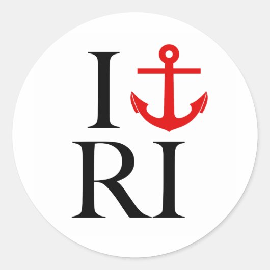 I Love (Anchor) RI Ronde Sticker (Voorkant)