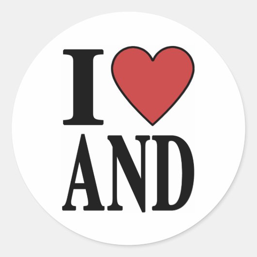 I Love Andorra Ronde Sticker (Voorkant)