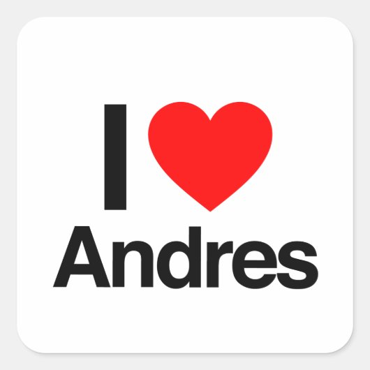 i love andres vierkante sticker (Voorkant)